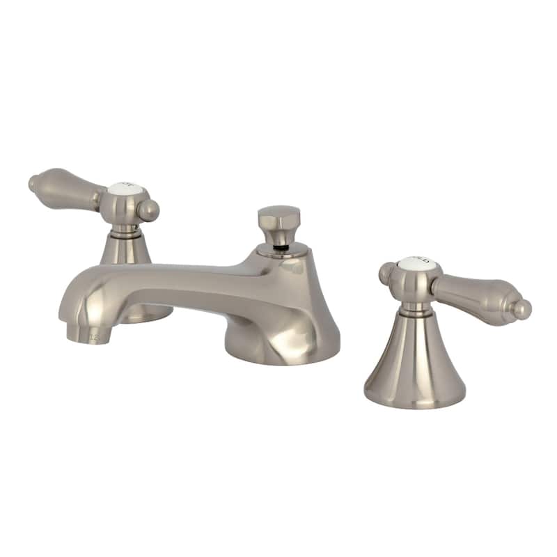 Kingston Brass Deck Mount Widespread Bathroom Faucet with Brass Pop-Up