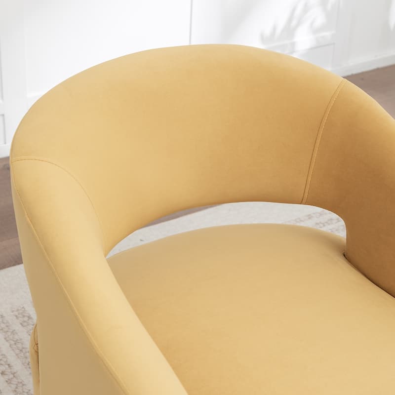 SEYNAR Modern Glam Velvet Accent Armchair Open Back with Ottoman Set of 2