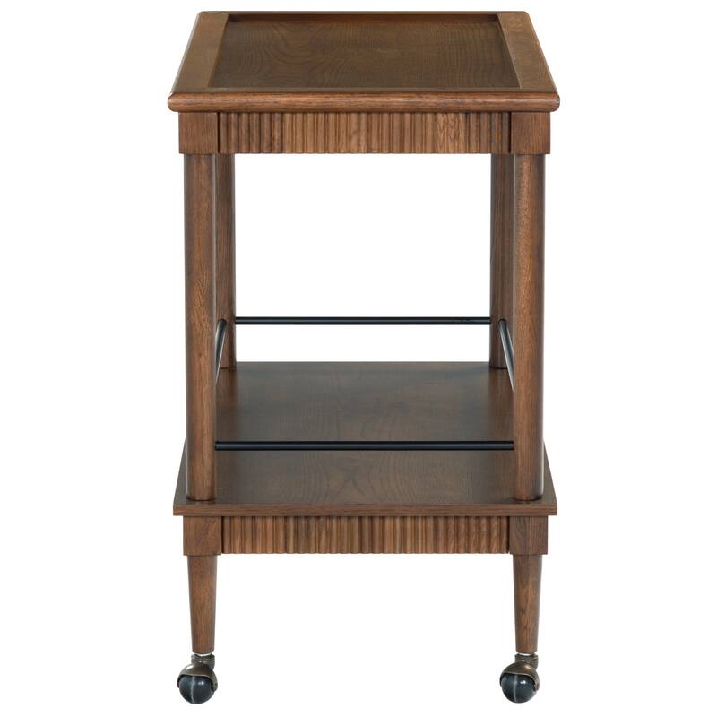 SAFAVIEH Couture Donna Brielle 2-Shelf Wood Bar cart - 38"W x 20"D x 32"H