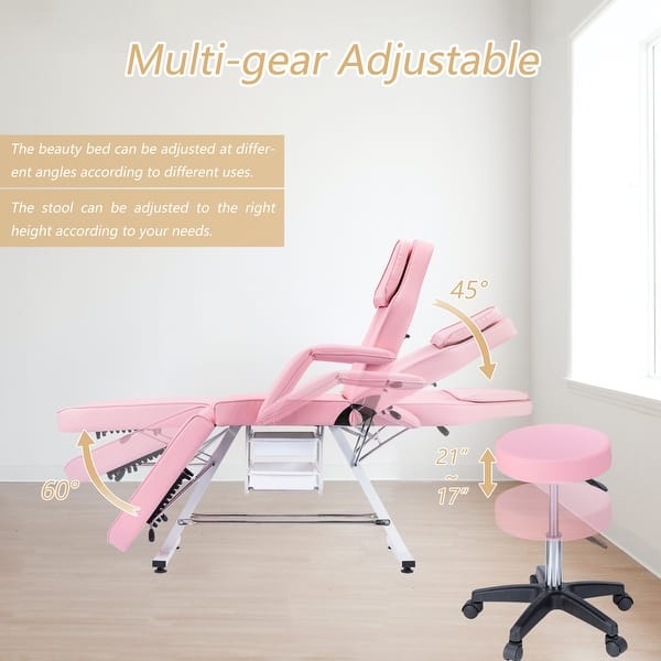SEGAWE Hydraulic Rolling Stool With Back Support For Salon, Tattoo, Or Spa – Choose Your Color