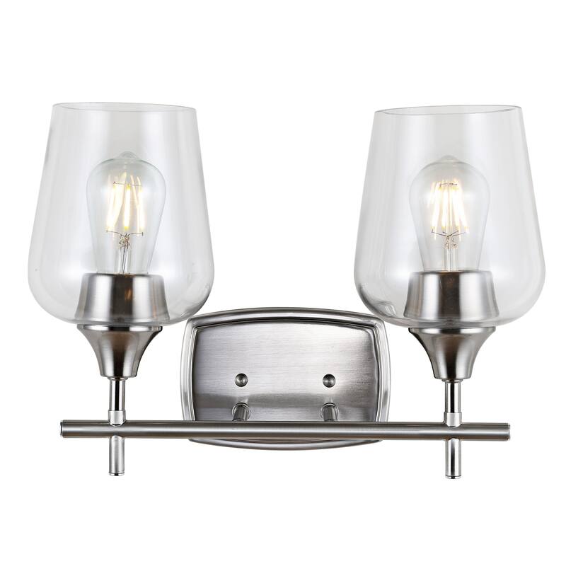 SAFAVIEH Lighting Ibtihaj Wall Sconce - Nickel/Clear - 15Wx8Dx11H