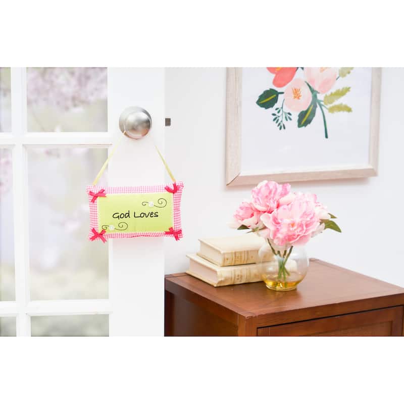 God Loves Embroidered Small/Petite Accent Pillow