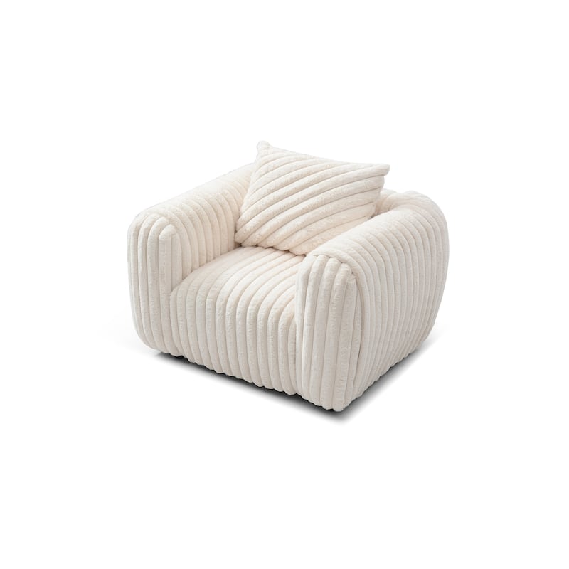 Cancun White Polyester Accent Chair