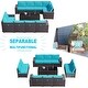 preview thumbnail 32 of 54, Kullavik 12 Pieces Outdoor Patio Furniture Set Sectional Rattan Sofa Set with Tempered Glass Table
