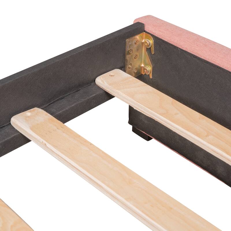 Twin Size Daybed with 2 Storage Drawers Sofa Bed Frame Wood Slat Support Semi-Closed Design Upholstered Daybed