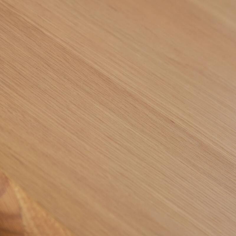 Camy Coffee Table, 41 Inch Round Top and Pedestal Base, Light Oak Brown