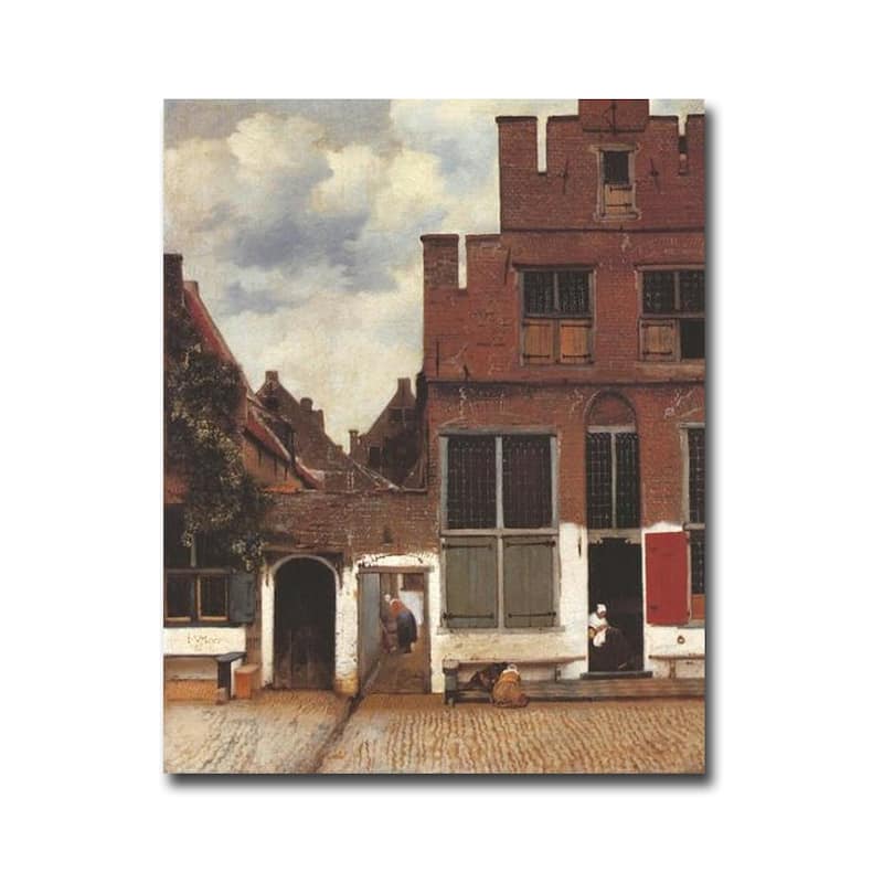 The Little Street by Johannes Vermeer Gallery Wrapped Canvas Giclee Art (32 in x 24 in)