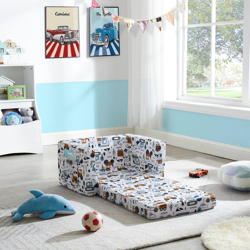Kids Sofa, Children's 2 in 1 Convertible Sofa to Lounger