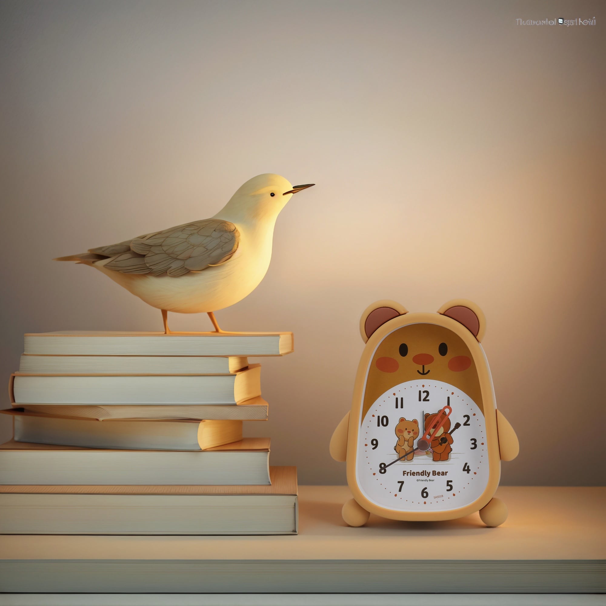 Desk Alarm Clock, Lovely 3D Bear-Shaped, Cute Patterns, Non-Tick, Perfect for Teens 4.1"Lx1.6"Wx5.5"H - 4.1"L x 1.6"W x 5.5"H