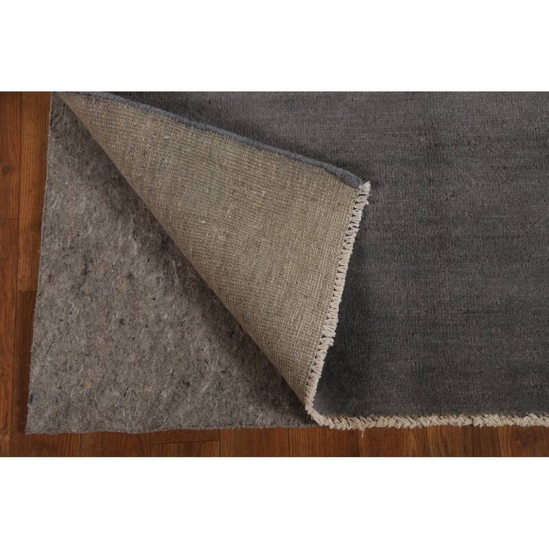 Gray Gabbeh Modern Rug Handmade Wool Carpet - 3'5" x 4'11"