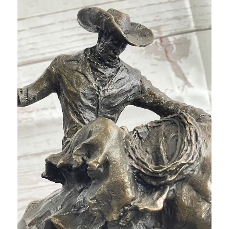 Bronco Buster Bronze Sculpture 100 Percent Real Bronze Western Art Figurine Remington