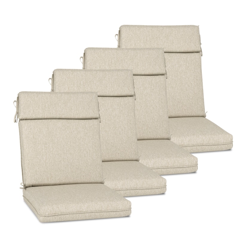 Aoodor Outdoor Dining Chair Cushion Set, 37"x20"x2.8" - Brown - set of 4