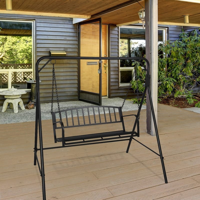 Metal Patio Swing Stand Black Frame