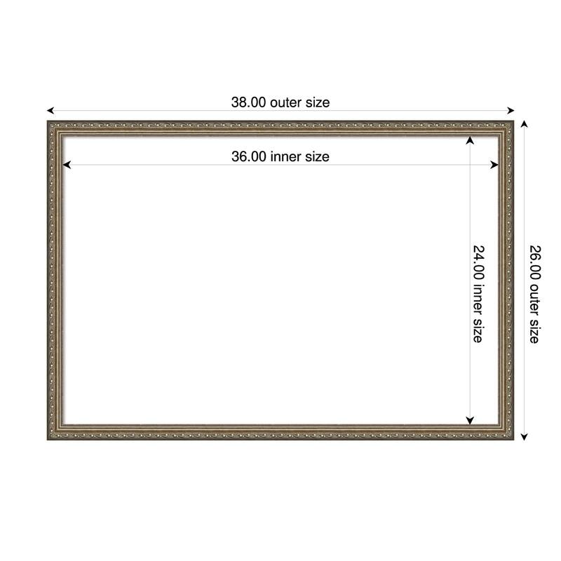 Amanti Art Parisian Silver Framed Dry Erase Magnetic Board - 38 x 26 in