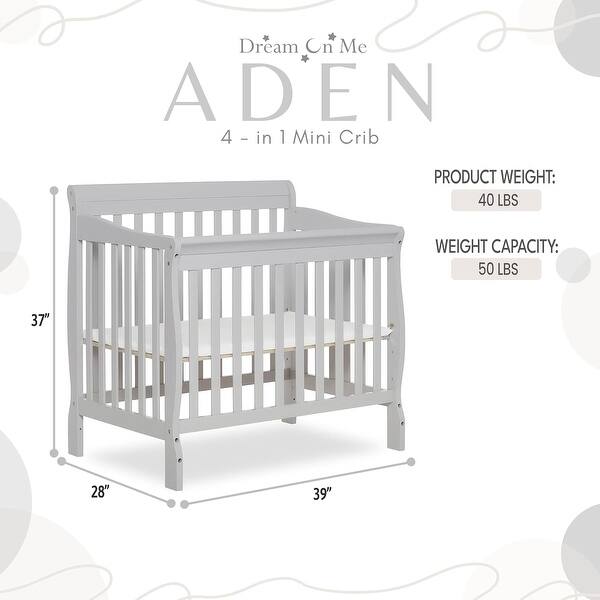 Dream On Me Aden Convertible 4-in-1 Mini Crib