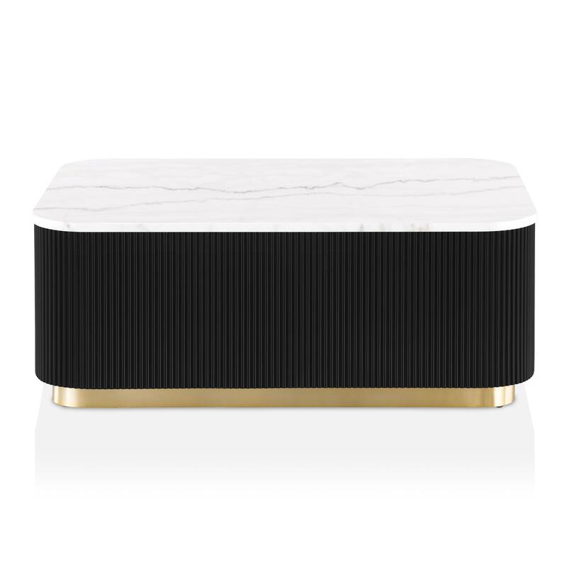 Furniture of America Torin Modern Genuine Marble Top Rectangle Coffee Table