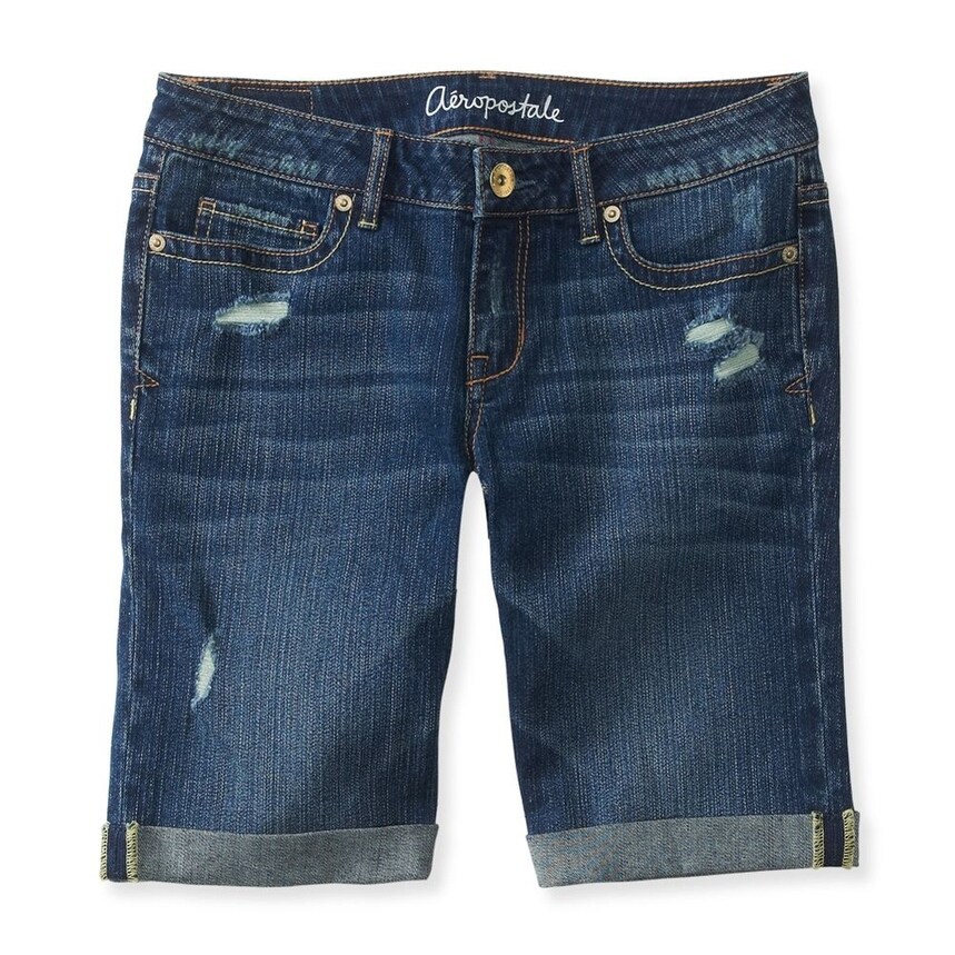 women's destroyed bermuda shorts