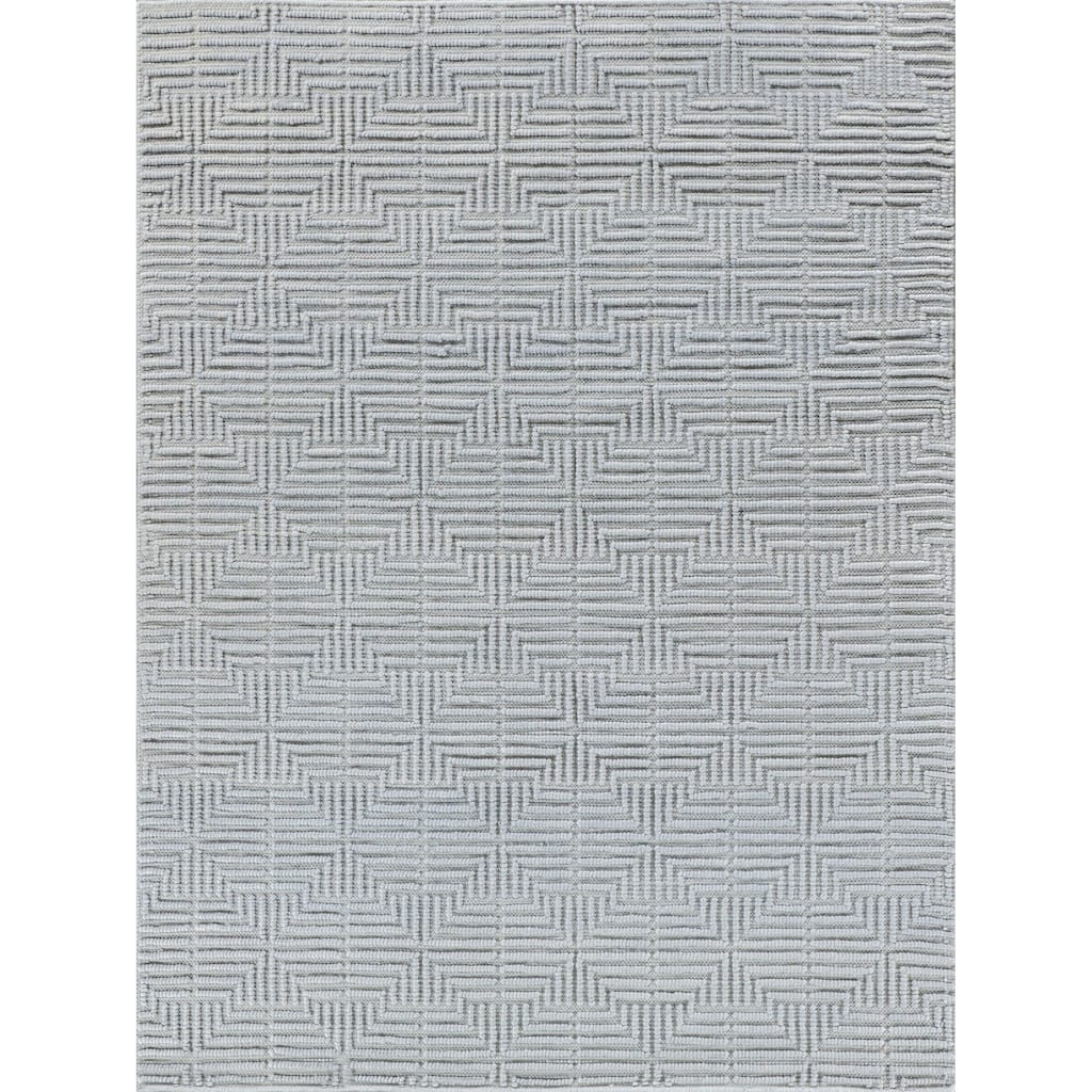 EXQUISITE RUGS Manzoni Hand-loomed New Zealand Wool Silver Area Rug.