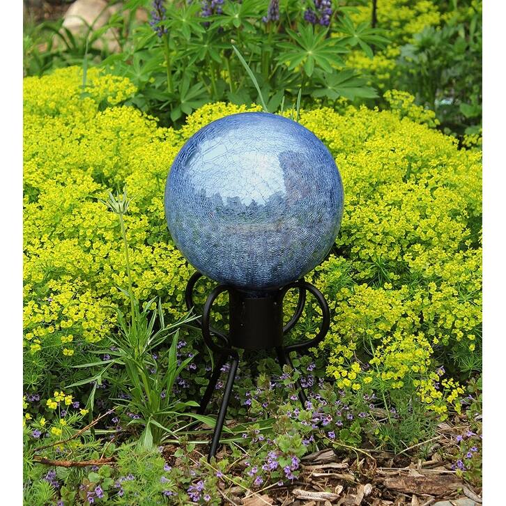 Achla Designs Spider Gazing Globe Ball Stand, 9 Inch Tall, Black Powder Coat Finish