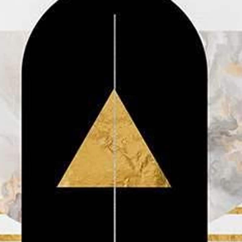 HomeRoots Set Of Two 18" X 18" White Black And Gold Abstract Zippered Handmade Polyester Throw Pillow