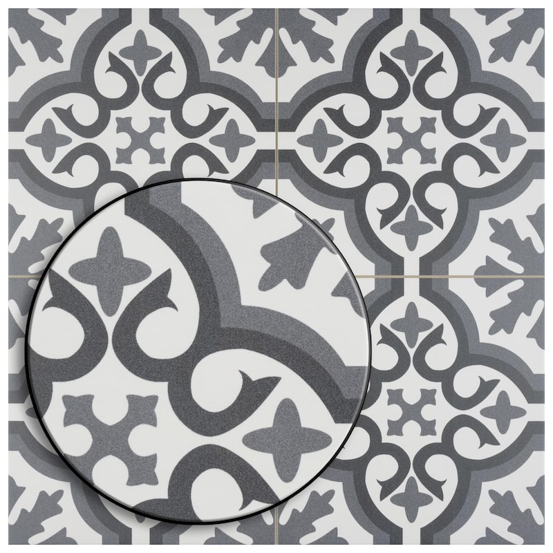 Merola Tile Berkeley Essence Grey 17-3/4" x 17-3/4" Porcelain Floor and Wall Tile