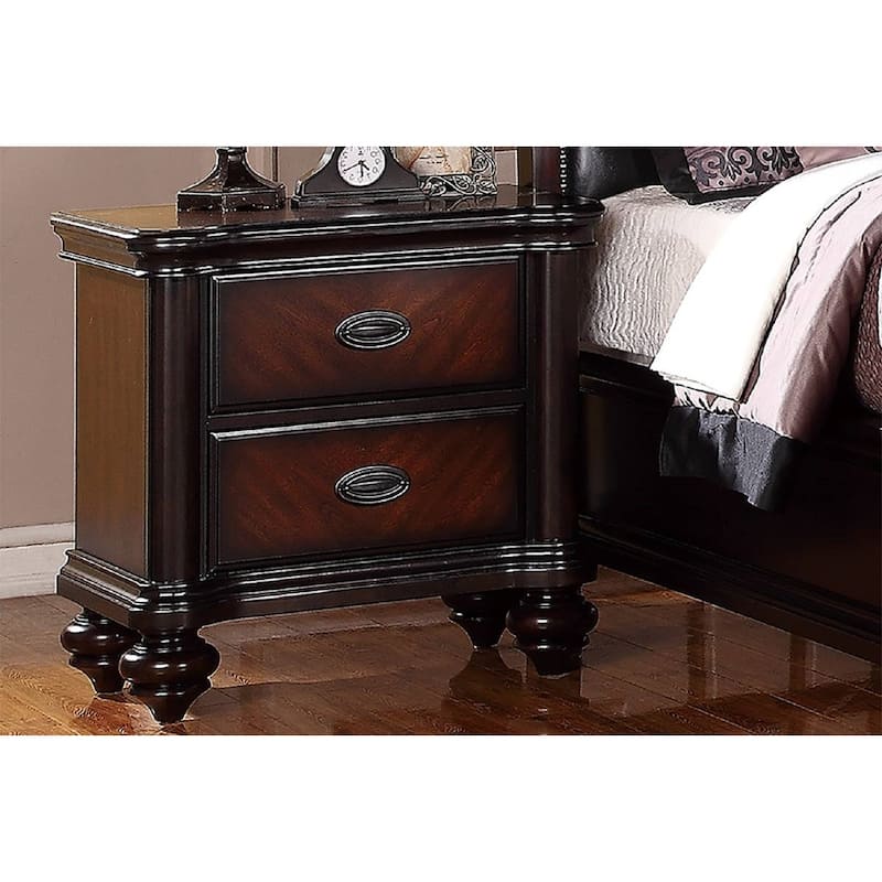 Wood Nightstand with 2 Drawer