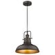 preview thumbnail 12 of 17, 1-Light Industrial Farmhouse Single Dome Pendant Light Hanging Lamps - ‎11 x 11 x 8.5 inches