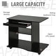 preview thumbnail 3 of 6, HOMCOM Mobile Computer Desk Office Table Workstation with Sliding Keyboard, Adjustable Shelves, CPU Stand Black Wood Grain
