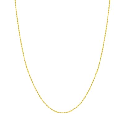 Curata 10k Yellow Gold 1.56mm Diamond Cut Rope Chain Necklace (Lobster)