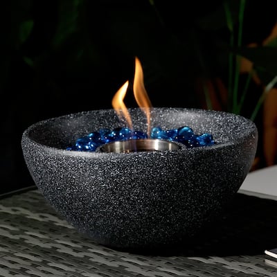 Tabletop Fire Pit Black, Table Top Fire Bowl Outdoor & Indoor Portable Ethanol Fireplace Alcohol Fire Pot - 10.83x11.42x5.91