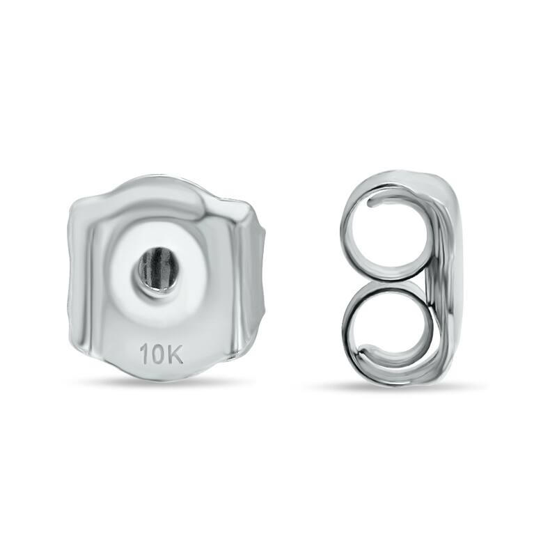 Marquee 1 Carat TW Round Black Diamond Solitaire Stud Earrings in 10K White Gold