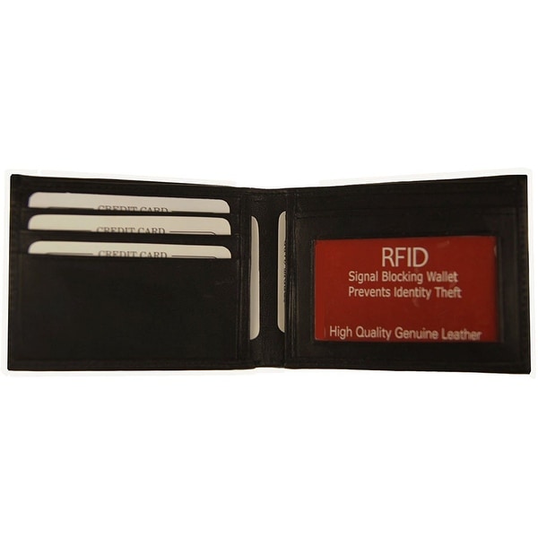 RFID Improving Lifestyles Mens Leather Wallet Bifold Black SUNRFID1110BK