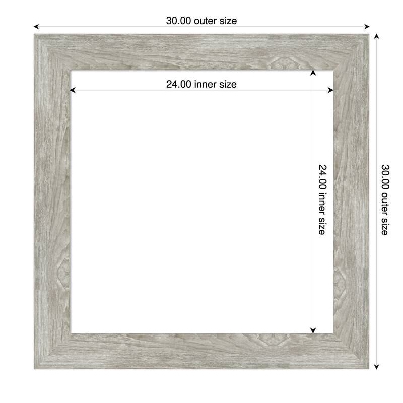 Amanti Art Dove Greywash Framed Dry Erase Magnetic Board - 30 x 30 in