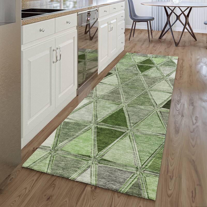 Premium Washable Super Soft Contemporary Mosaic Mayfield Rug - Aloe - 2' 3" x 7' 6" - Runner