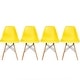 preview thumbnail 19 of 25, Mid-century Modern Molded Dining Chairs (Set of 4) Yellow