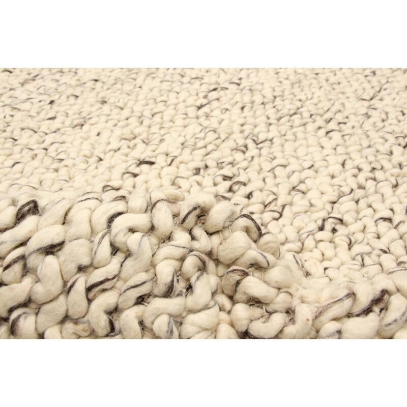 ECARPETGALLERY Braid weave Sienna Cream Wool Rug - 5'6 x 7'6