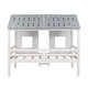 preview thumbnail 7 of 7, Twin Size Modern Playhouse Design Wooden Low Loft House Bed with Roof and Two Front Windows