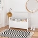 preview thumbnail 12 of 18, Kids Toy Box Chest,White Rubber Wood Toy Box for Boys Girls, Large Storage Cabinet with Flip-Top Lid/Safety Hinge