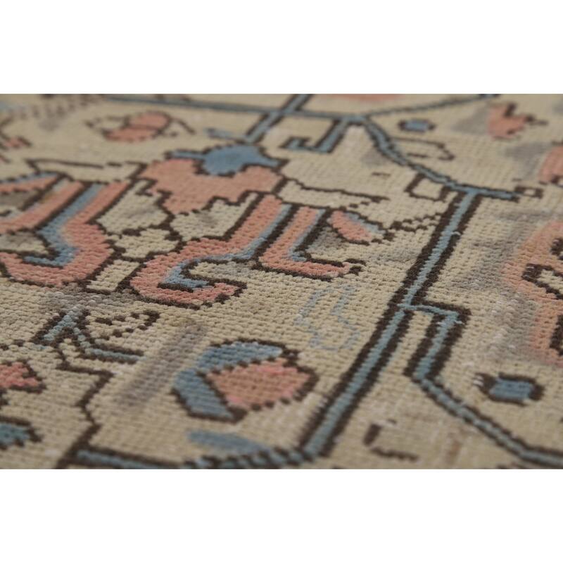 Geometric Tabriz Persian Area Rug Oriental Hand-Knotted Wool Carpet - 8'0"x 10'6"