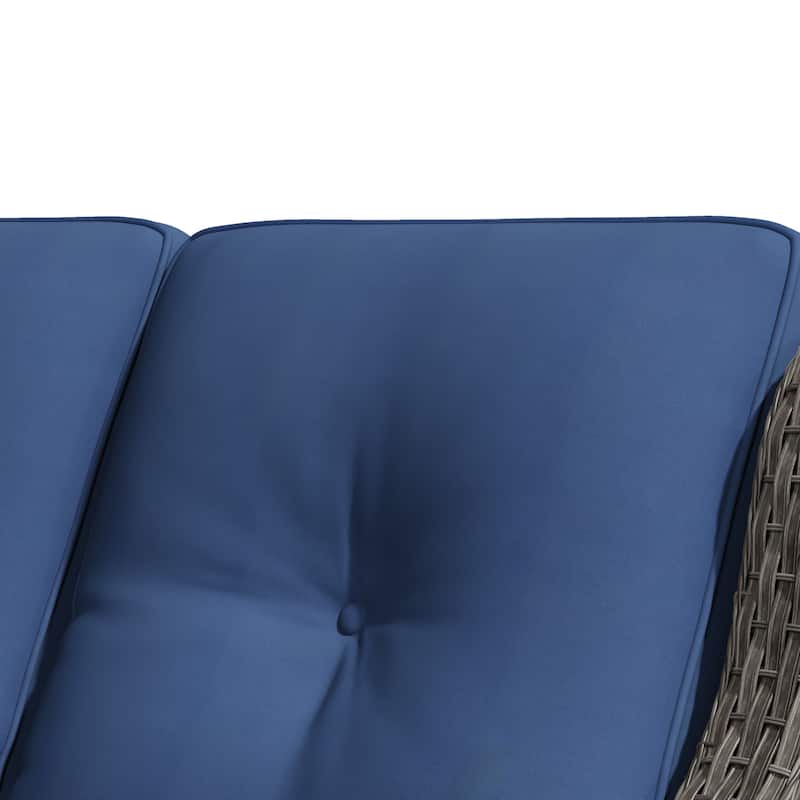Cozywor 3-Seat Wicker Outdoor Patio Sofa Sectional Couch with Cushions