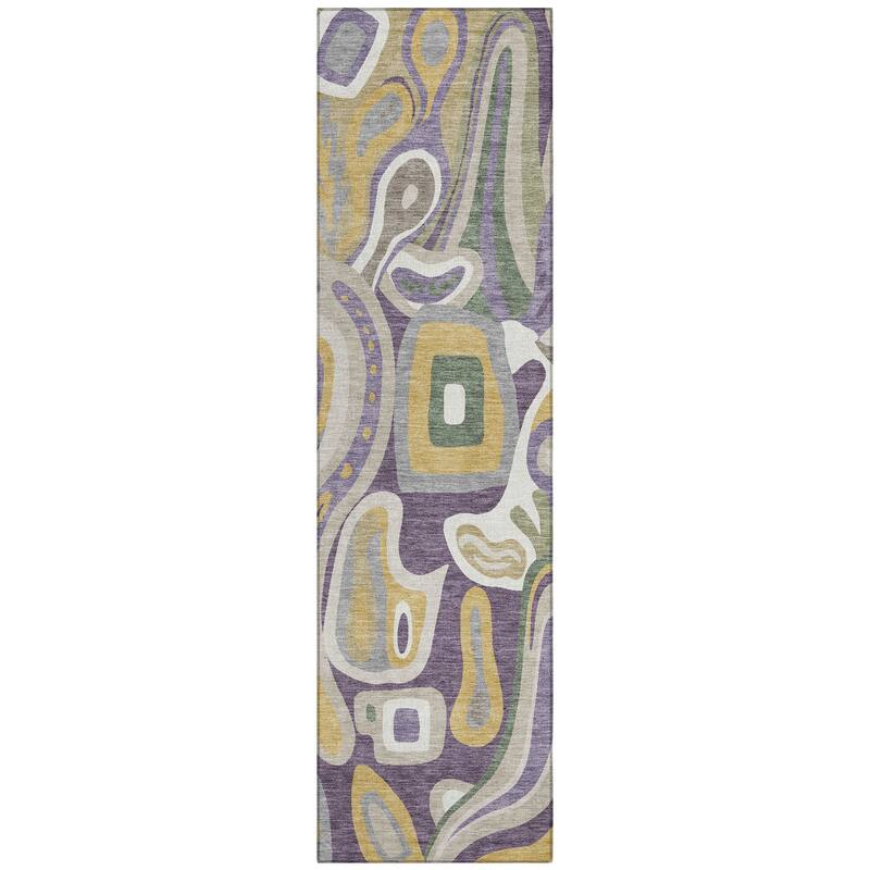 Machine Washable Indoor/ Outdoor Modern Picasy Chantille Rug