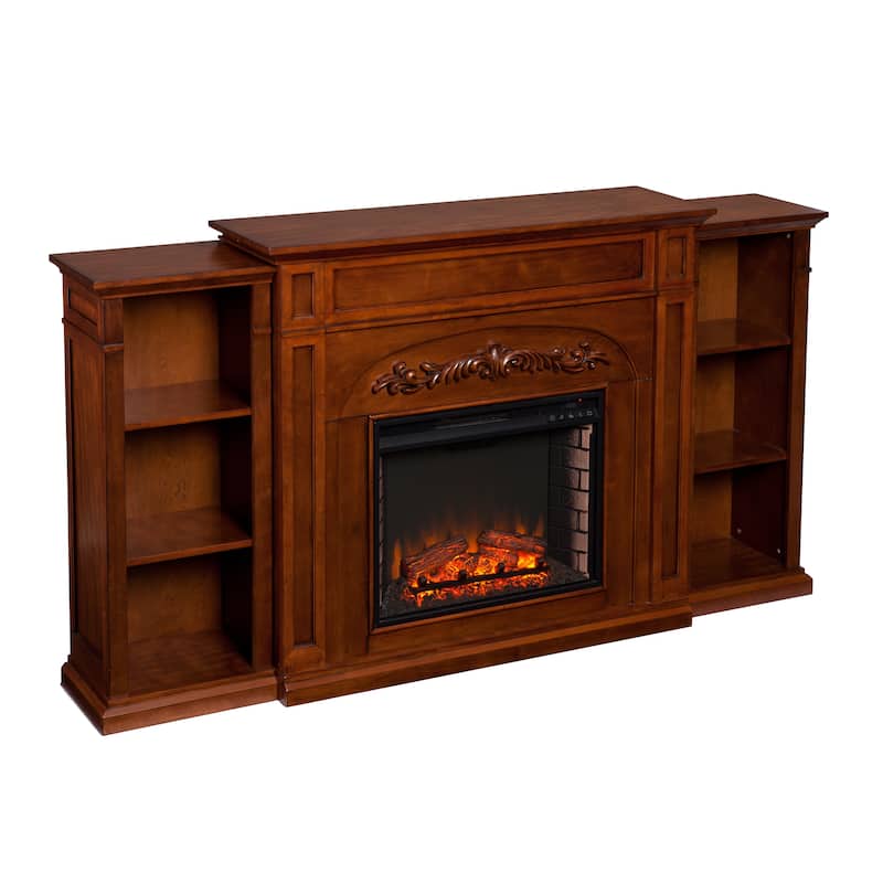 SEI Furniture Gogisgi 72-inch Electric Fireplace with Shelves