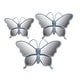 preview thumbnail 1 of 0, PREMIUS 3 Piece Butterfly Mirror Wall Decor Set, 14x12x10 Inches Silver