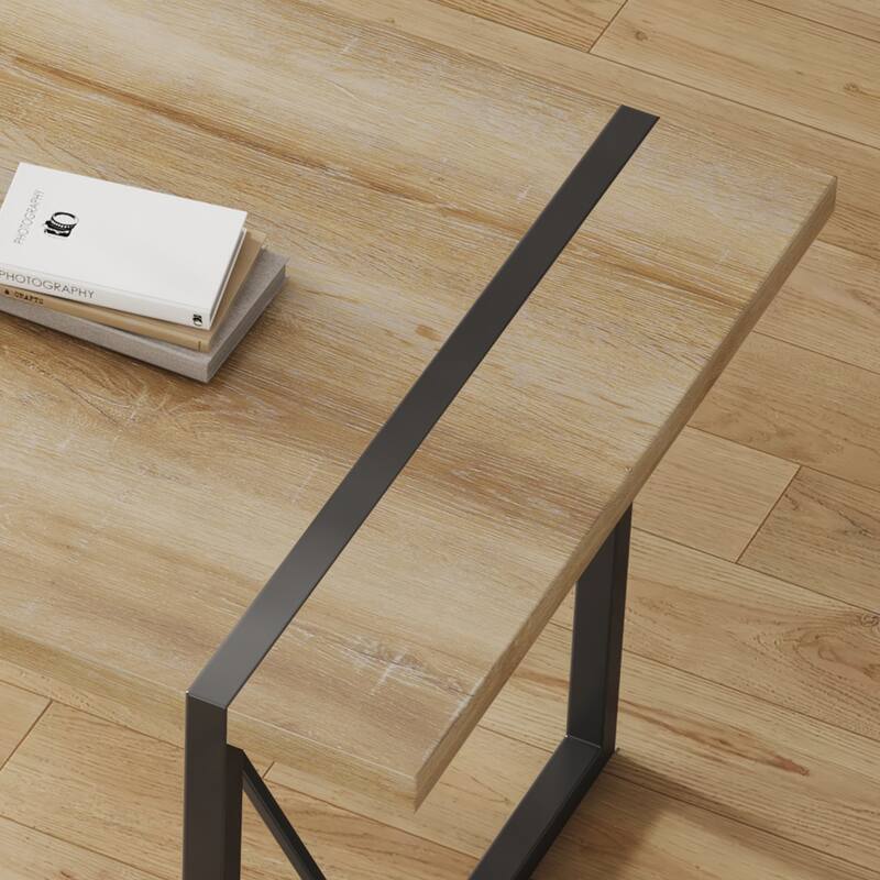 Wood Dining Table and Chair Set Modern 5-Piece Rectangular Dining Table Set with 4 Linen Chairs, Kitchen Dining Set for 4