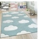 preview thumbnail 1 of 21, Kids Rug with Clouds in Pastel Colors for Children's Room or Nursery 5'3" x 7'7" - Grey