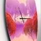 preview thumbnail 3 of 8, Designart 'Red and Purple Japanese Gardens' Oversized Traditional Wall CLock