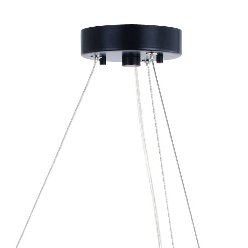Wells 5 Light Matte Black Contemporary Wheel Chandelier - 28-in W x 6.5-in H x 28-in D