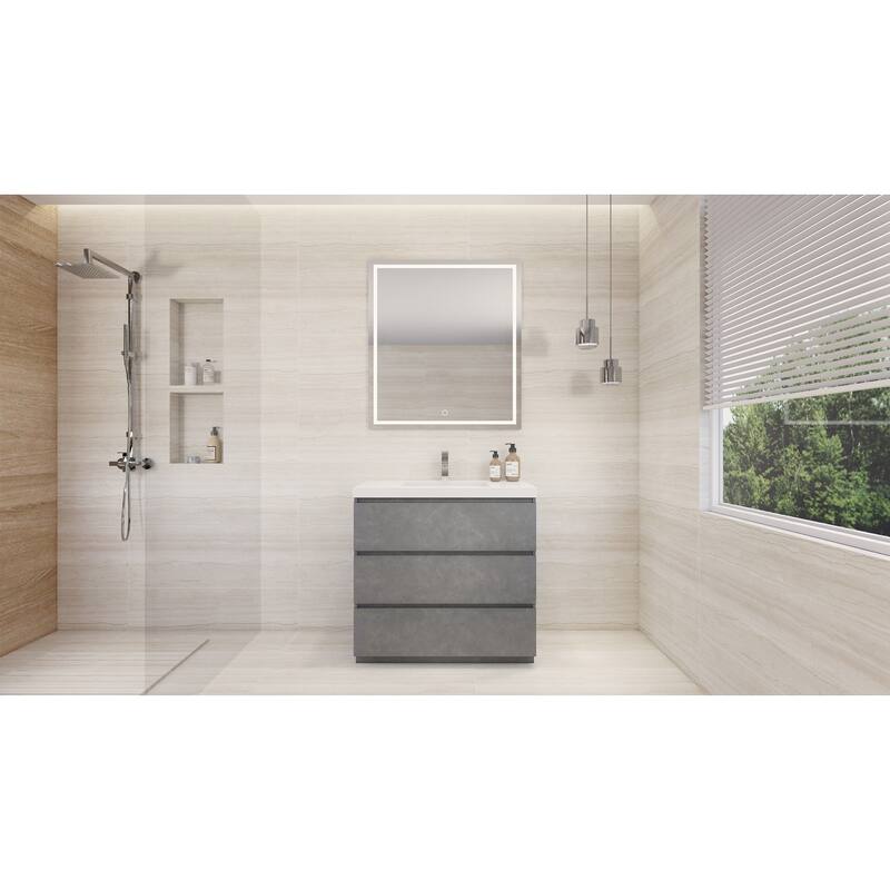 Aron 36'' Freestanding Vanity with Reinforced Acrylic Sink
