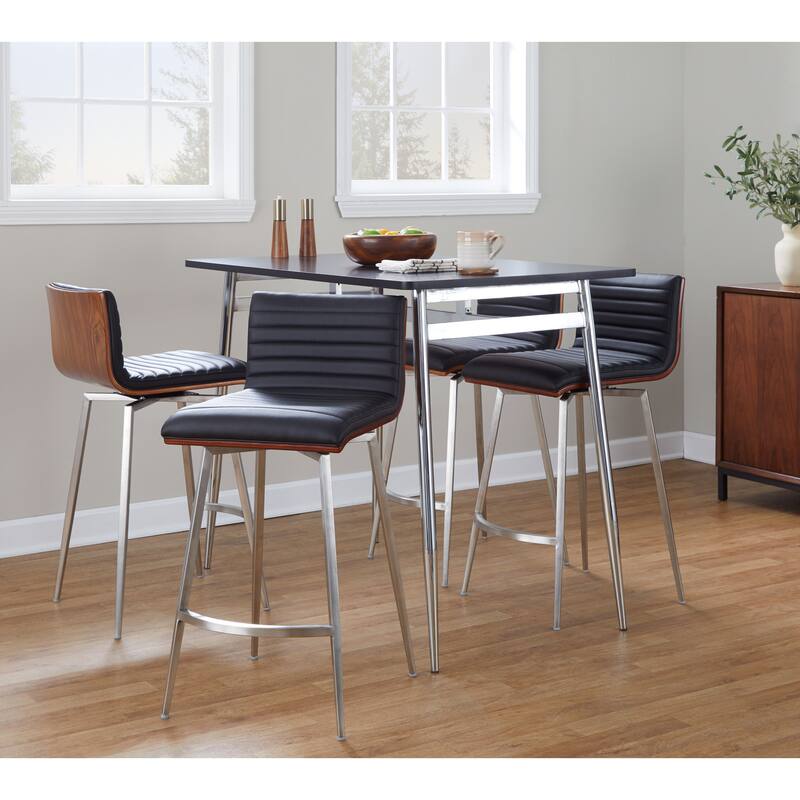 Porch & Den Naldi-Mason Swivel 5-Piece Counter Height Dining Set