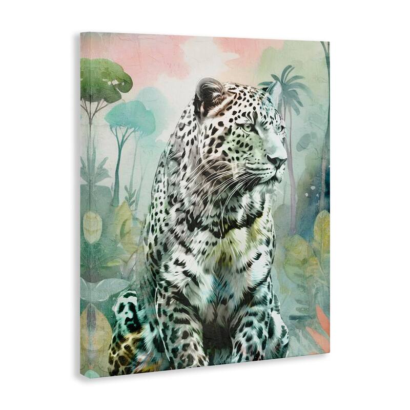 Stupell Leopard Gazing in Jungle Canvas Wall Art Design By Kim Allen